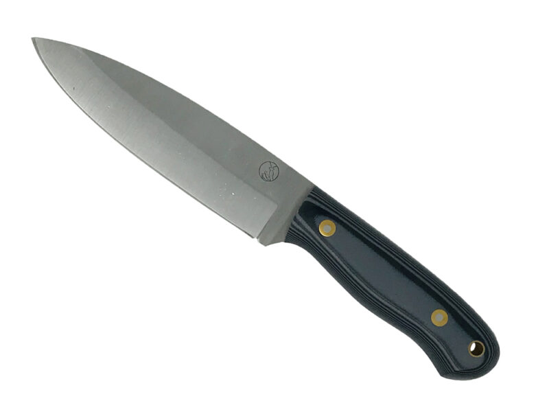 L.T. Wright Handcrafted Knives Sospes Saber Gray/Black G10, Matte Handle