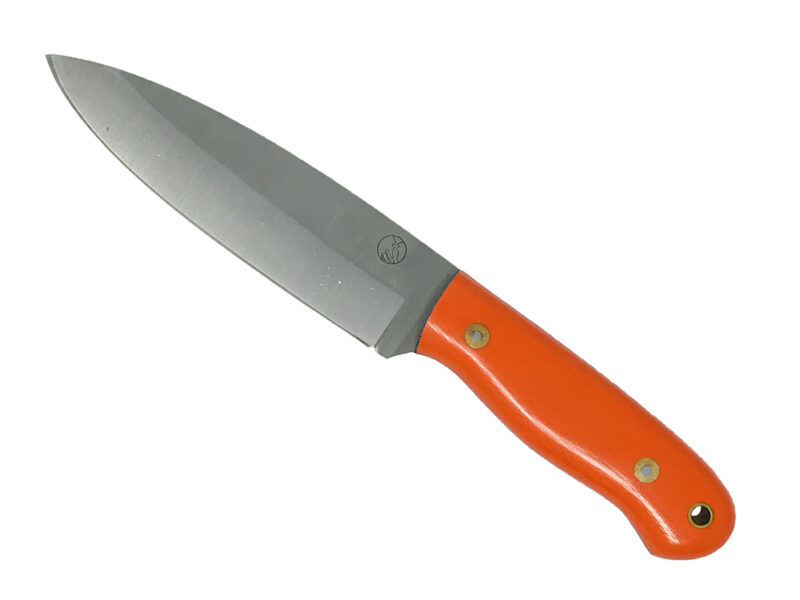 L.T. Wright Handcrafted Knives Sospes Saber Orange G10, Polished Handle