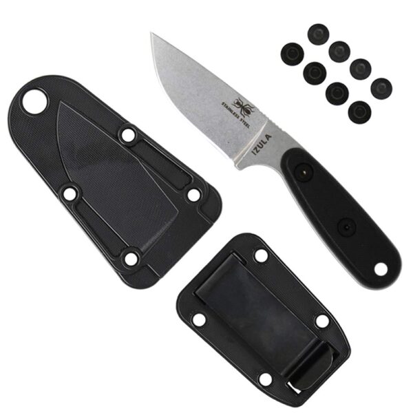 ESEE Knives Izula Stainless Steel Survival Knife with Black G10 Scales and Molded Sheath - Image 2