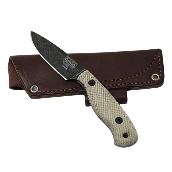 ESEE JG3 Survival Fixed Blade Knife, Leather Firestarter Holder Sheath - Image 4