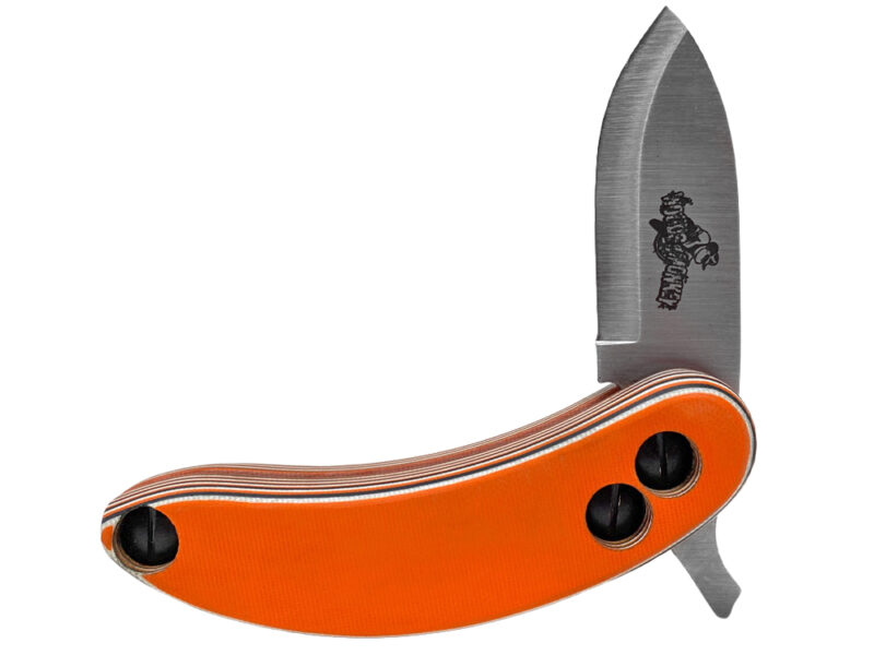 L.T. Wright Woods Monkey Banana Peel Modular Friction Folder (Orange/White/Black 3/8 G10 Matte A2 Spear Point Scandi)