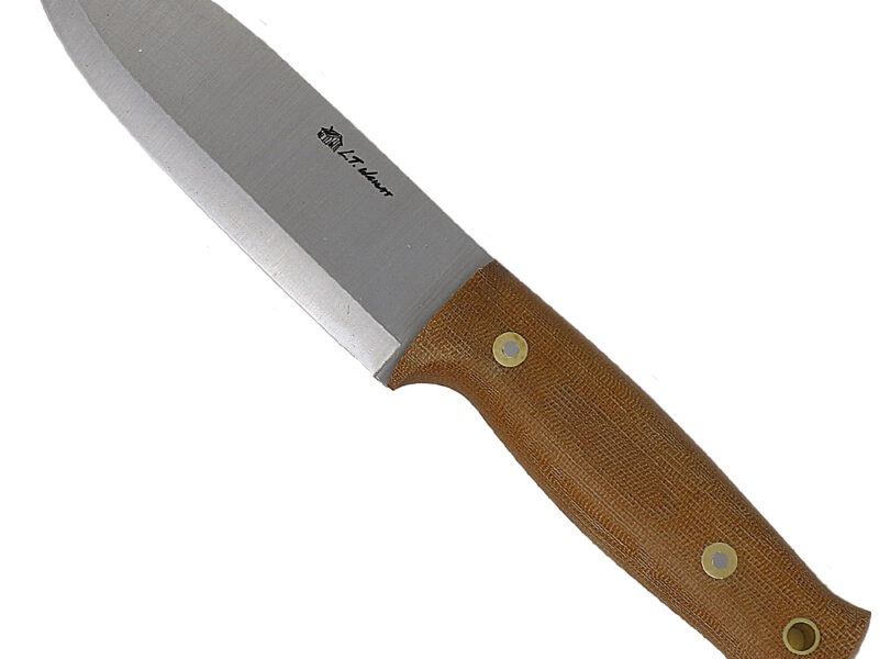 L.T. Wright Handcrafted Knives Illuminous 5 CPM-3V Scandi Knife (Natural, Matte)