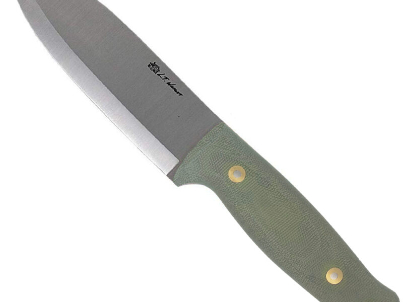 L.T. Wright Handcrafted Knives Illuminous 5 CPM-3V Scandi Knife (Green/Matte)
